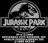 Jurassic Park title screen for GameBoy